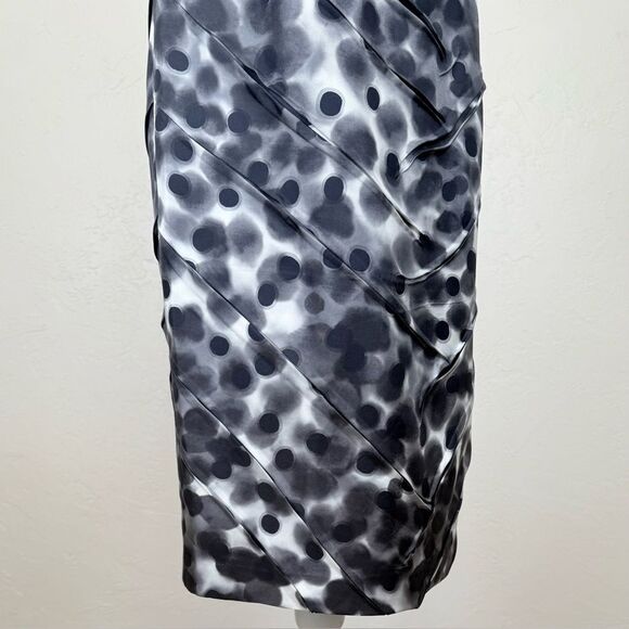 Escada Silk Abstract Sleeveless Sheath Dress w/Origami Pleating 40 EU 10 US - Picture 6 of 10